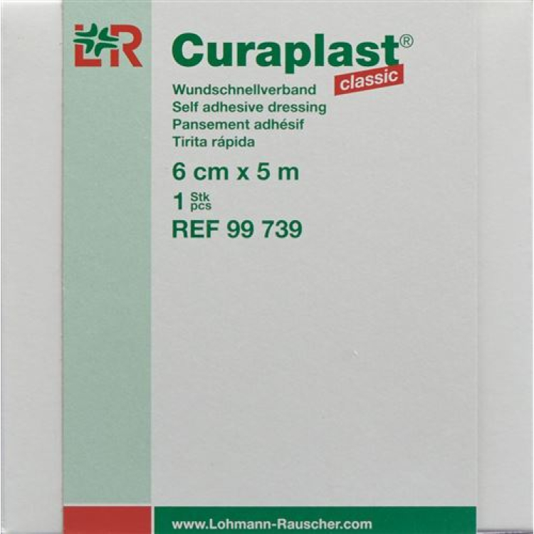 Curaplast sårbandage klassisk 6cmx5m rolle