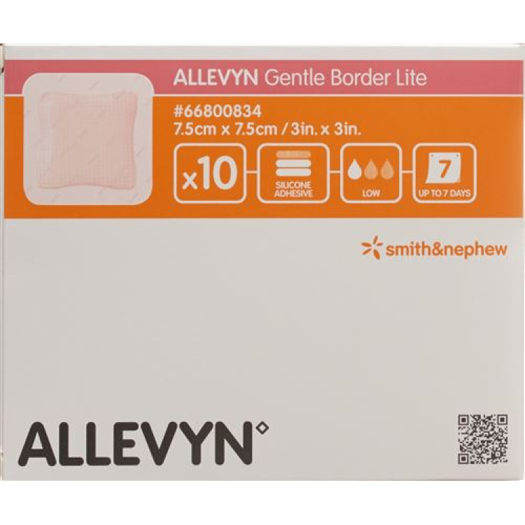 Allevyn Gentle Border Lite 7.5x7.5cm 10 pz