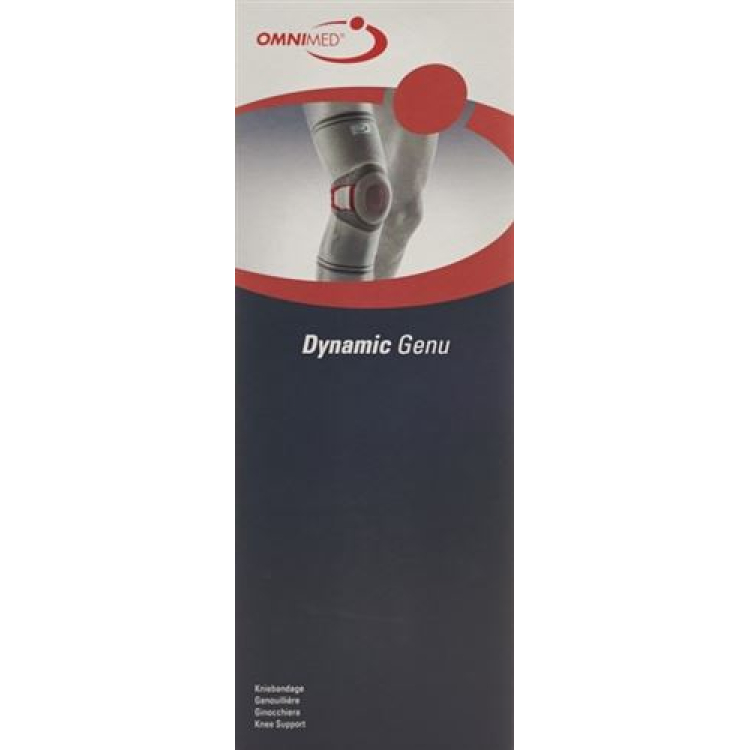 תחבושת ברך OMNIMED Dynamic Genu XS אפור/בורדו