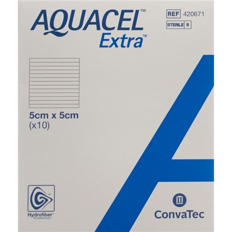 AQUACEL Medicazione idrofibra Extra 5x5cm 10 pz