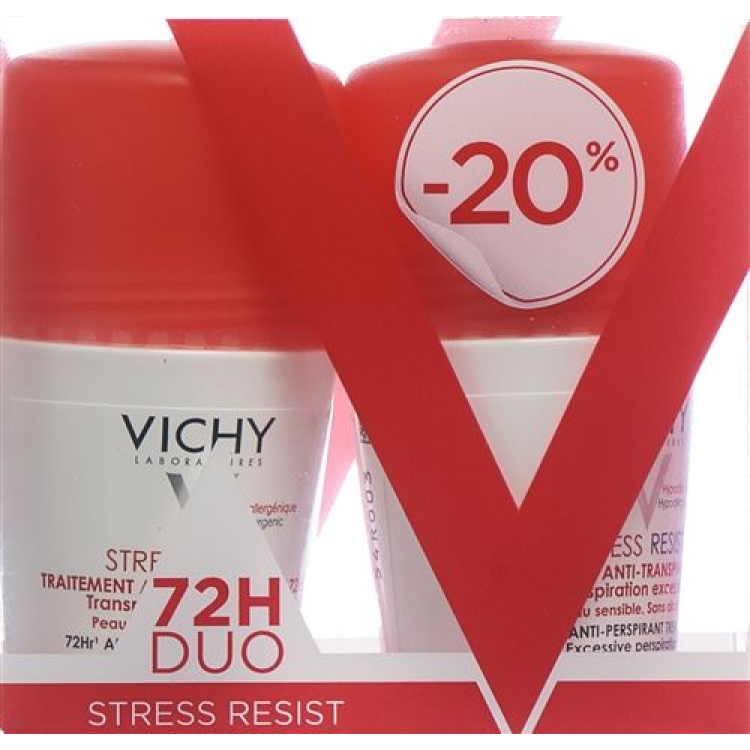 Deodoran Vichy Tahan Tekanan Duo -20% 2 roll-on 50 ml