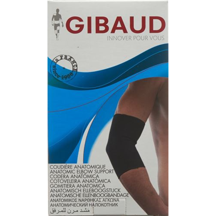 GIBAUD elbow bandage anatomical size 1 22-25cm black