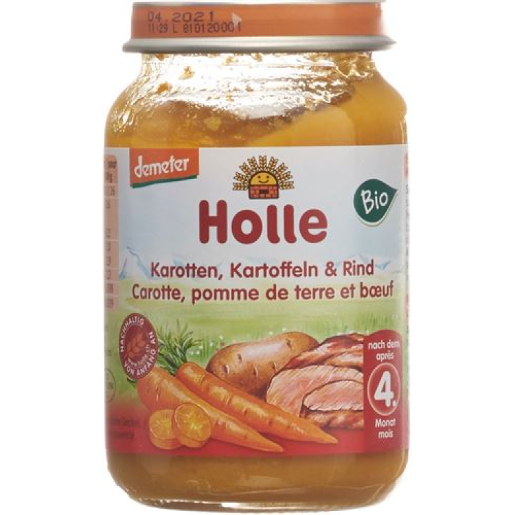 Holle carottes pommes de terre boeuf demeter bio 190 g