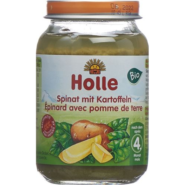 Holle cải bó xôi với khoai tây Demeter Bio 190 g