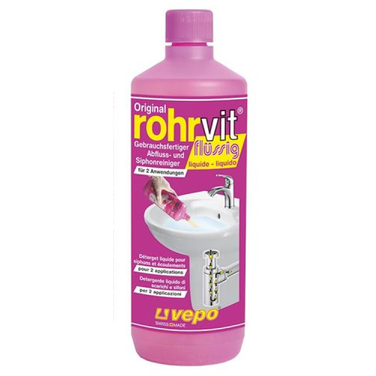 Rohrvit čistič odtoků liquid připravený na 1000 ml