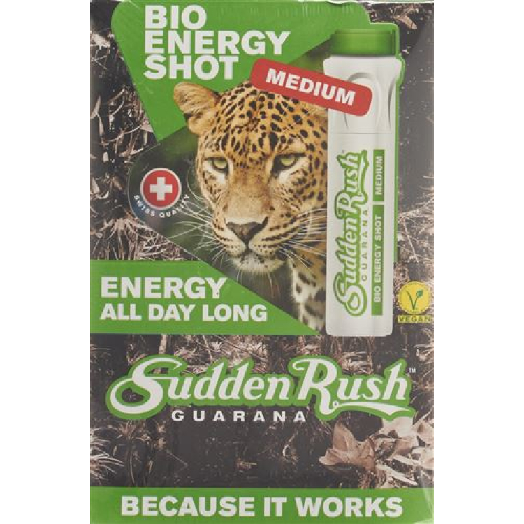 SuddenRush Guarana 1000mg/100ml Caffeine hữu cơ Hiển thị 24 x 11ml