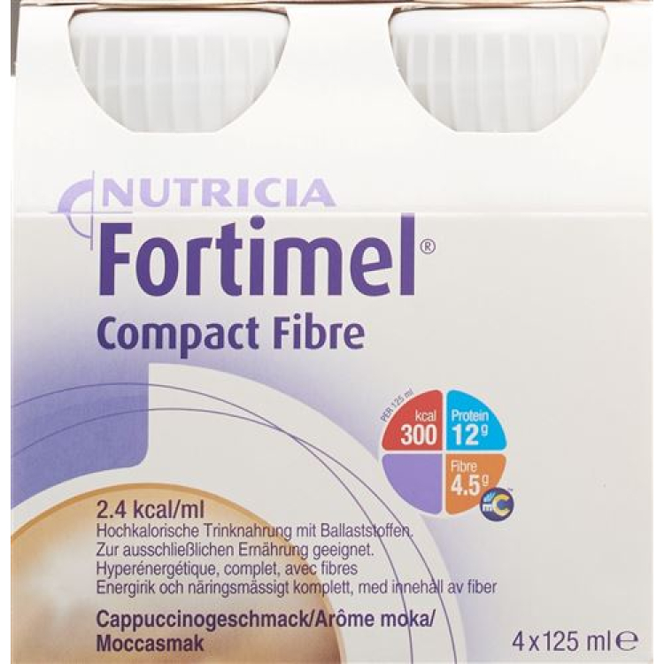 Fortimel Compact Fiber cappuccino 4 Fl 125 ml - Buy Online from Beeovita