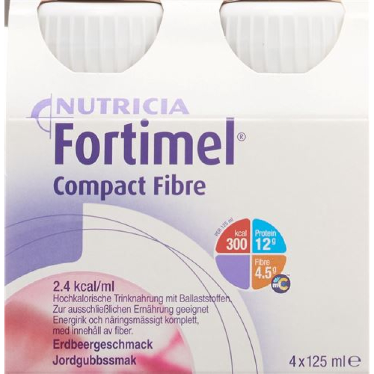 Fortimel Compact Fiber Morango 4 Fl 125 ml