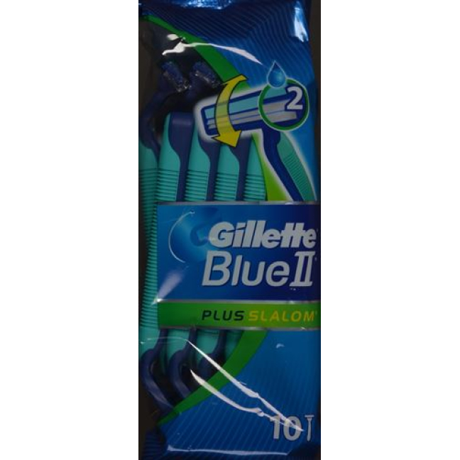 Gillette Blue II Plus Einwegrasier Slalom 10 piezas