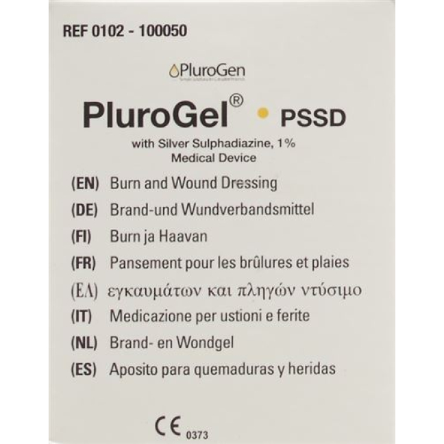 PluroGel PSSD Gél na popáleniny a rany 1% Silver Sulphadiazine Ds 50 g