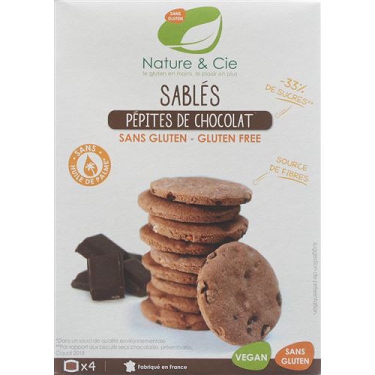 Nature and Cie chocolate chip cookies with chocolate chips gluten free 125 g