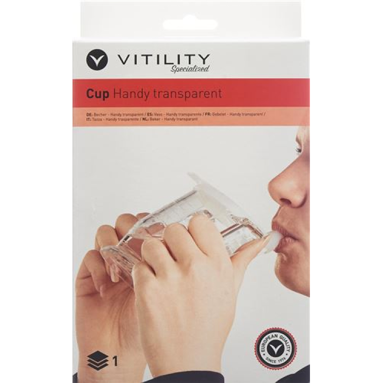 Vitility mugg HandyCup Institution transparent