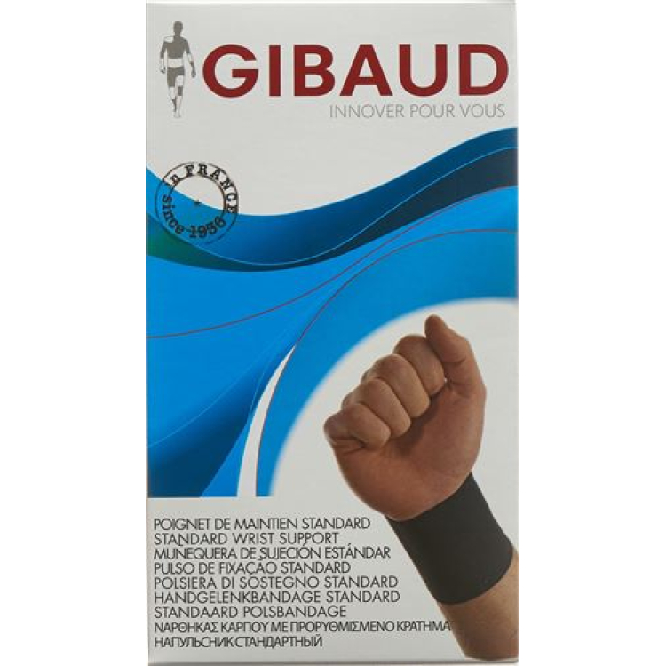 GIBAUD 手首包帯 解剖学的 Gr3 17-19cm ブラック