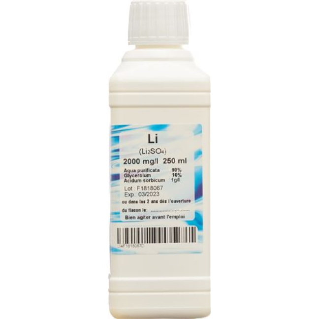 Oligopharm Lithium Lös 2000 mg/l 250 ml