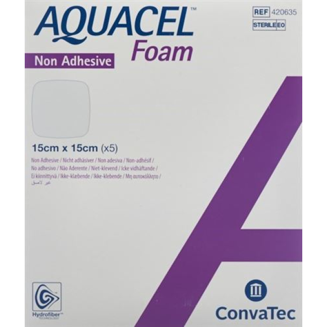 AQUACEL Foam dressing non-adhesive 15x15cm 5pcs