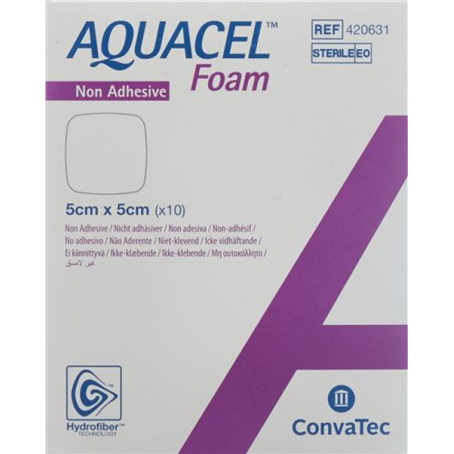 AQUACEL Foam Foam Dressing Non-Adhesive 5x5cm 10 pcs