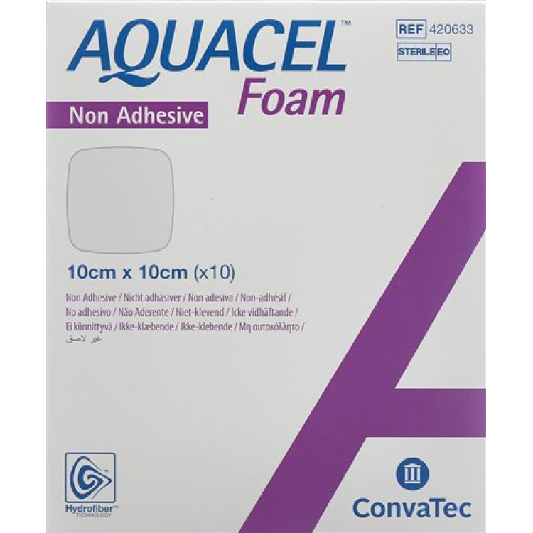 AQUACEL Foam pansement en mousse non adhésif 10x10cm 10 pcs