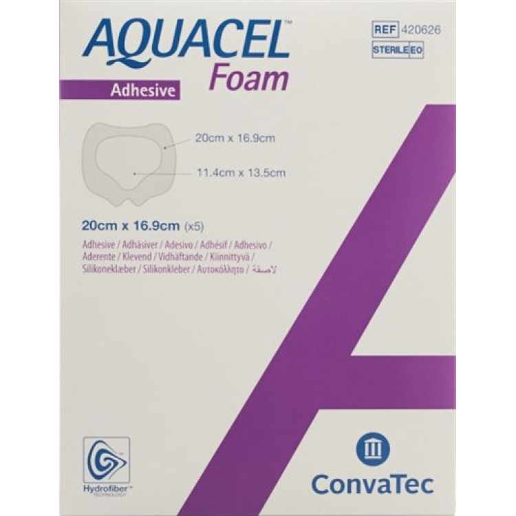 AQUACEL Foam adhesive foam dressing 20x16.9cm sacral 5 កុំព្យូទ័រ