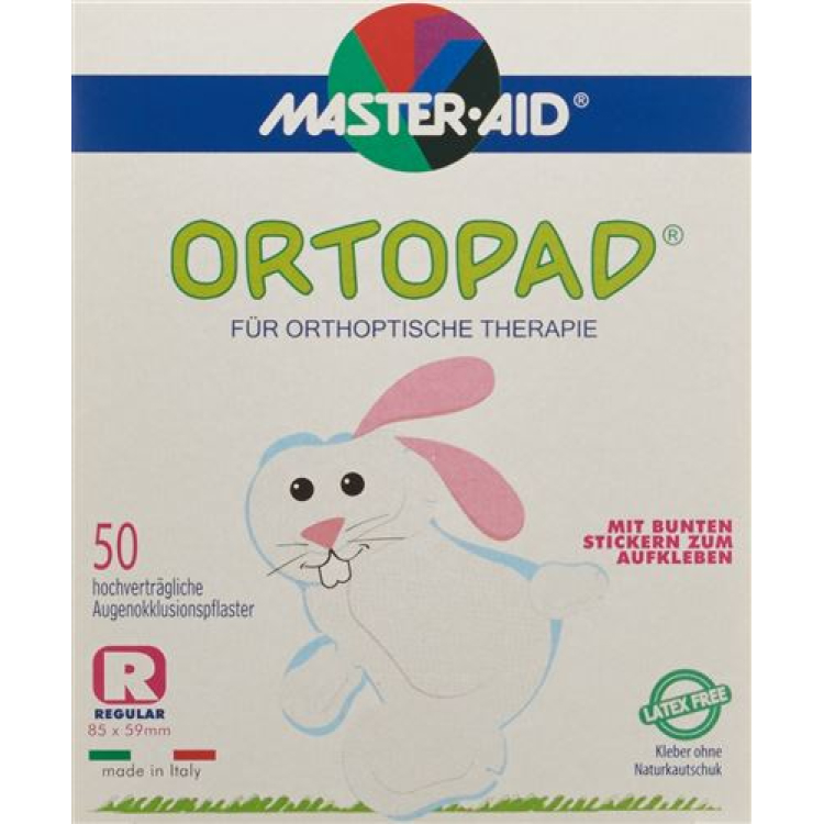 Ortopad occlusion plaster ធម្មតា ពណ៌ស ពី 4 ឆ្នាំ 50 ដុំ