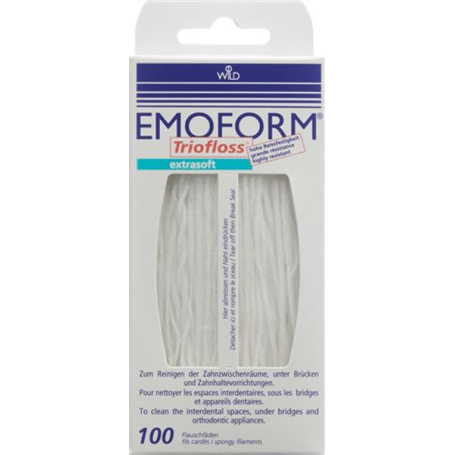 Emoform Trio Floss Extra Soft 100 pcs - Dental Floss for Plaque and Food Particle Removal