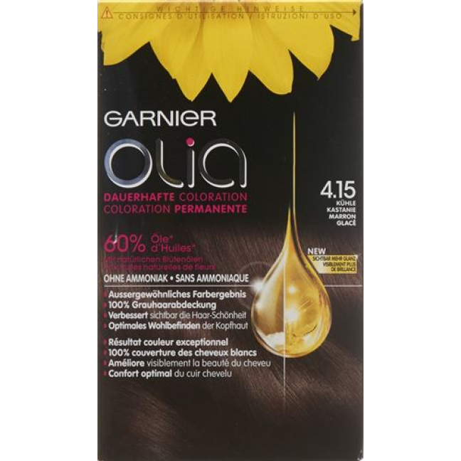 OLIA hair color 4.15 cool chestnut