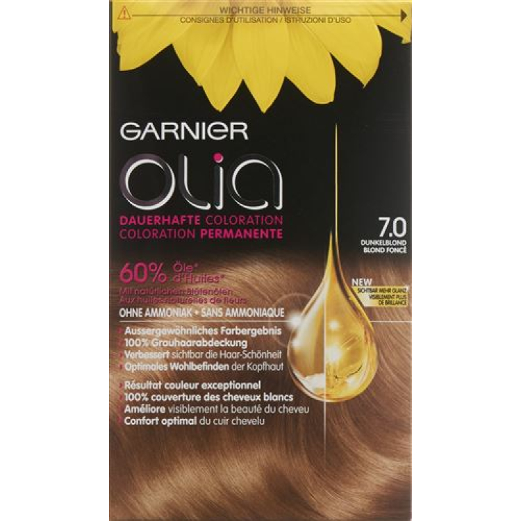 Cor de cabelo OLIA 7.0 Loiro escuro