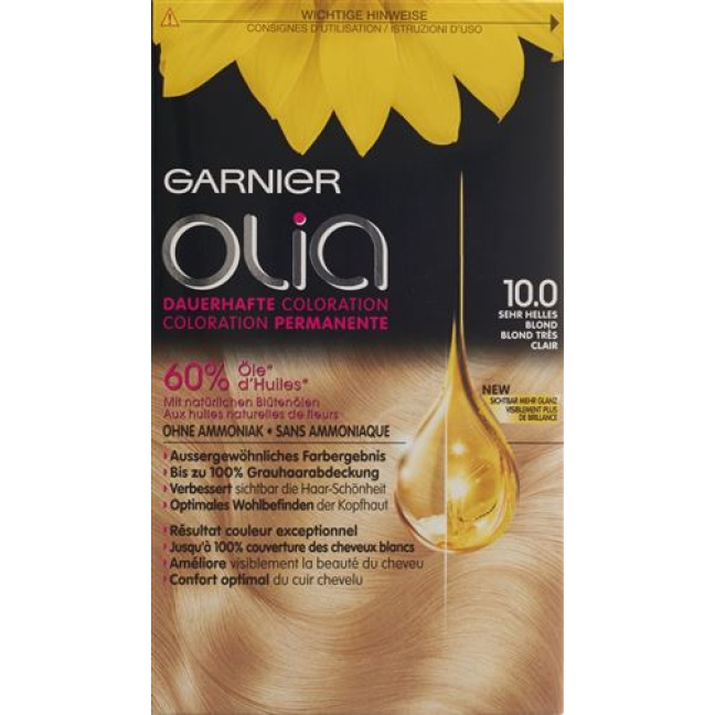 OLIA hair color 10.0 very light blonde
