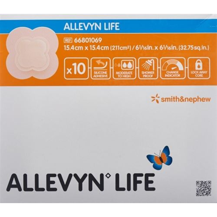 Allevyn Life silikonskumdressing 15,4x15,4cm 10 stk