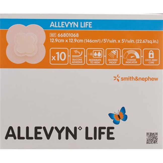 Pansement en mousse de silicone Allevyn Life 12,9x12,9cm 10 pièces