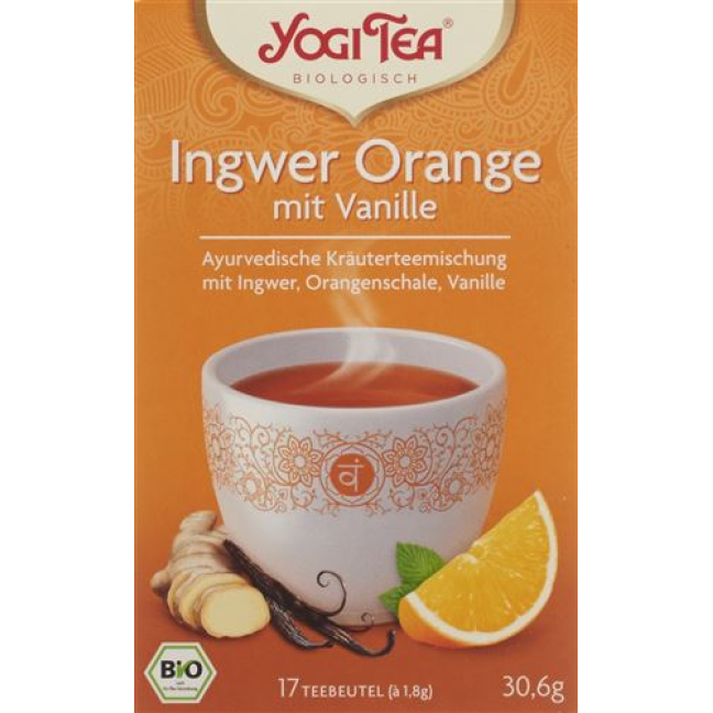 Yogi čaj Zázvor pomaranč s vanilkou 17 Btl 1,8 g