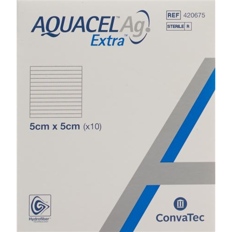 AQUACEL Ag Hydrofiber kötszer Extra 5x5cm 10 db