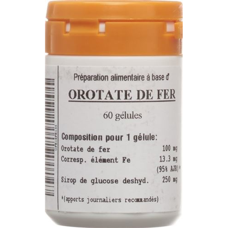 Oligopharm Orotate de Fer Kapsler 100 mg 60 stk