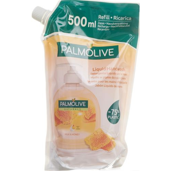 Palmolive savon liquide lait + miel recharge Bataillon 500 ml