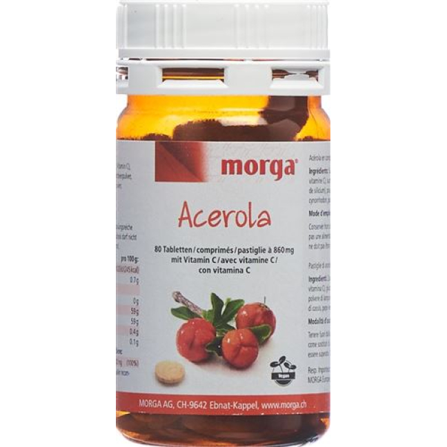 Morga Acerola tbl 80 מ"ג ויטמין C 80 יח'