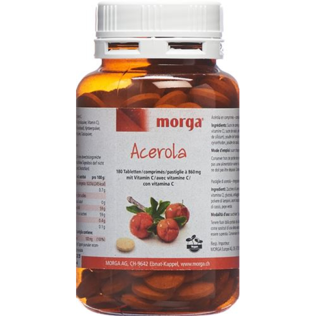 Morga Acerola tbl 80 mg Vitamine C 180 st