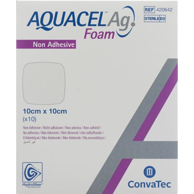 AQUACEL Ag Foam non-adhesive 10x10cm 10 pcs
