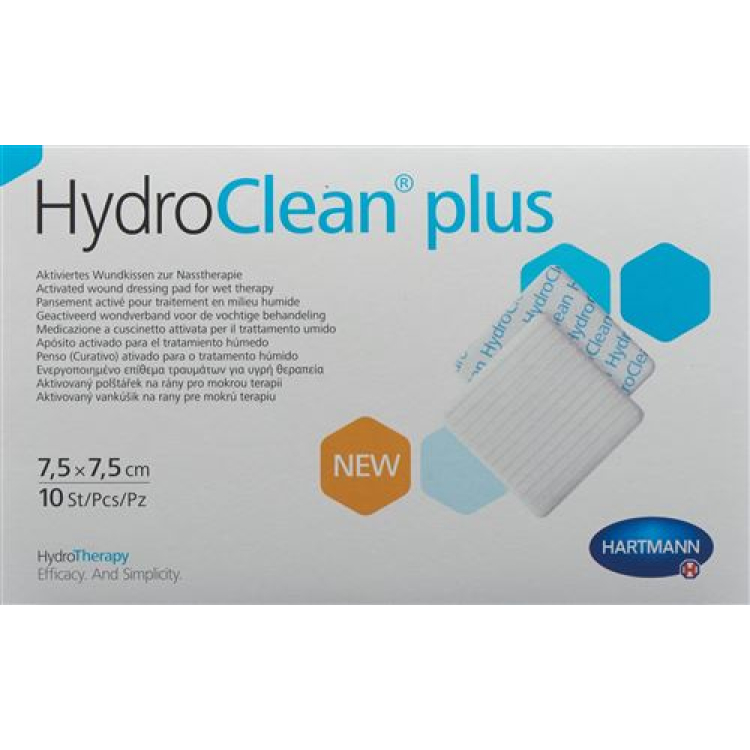 HydroClean plus opatrunki na rany 7,5x7,5cm 10 szt