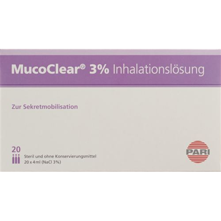 Pari MucoClear Inhal Lös 3 % NaCl 20 Amp 4 ml