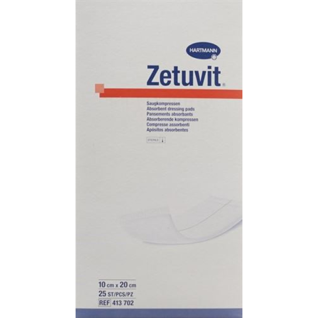 Association d'absorption Zetuvit 10x20cm stérile 25 pcs