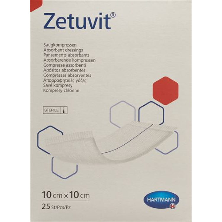 Zetuvit сіңіру қауымдастығы 10х10 см стерильді 25 дана