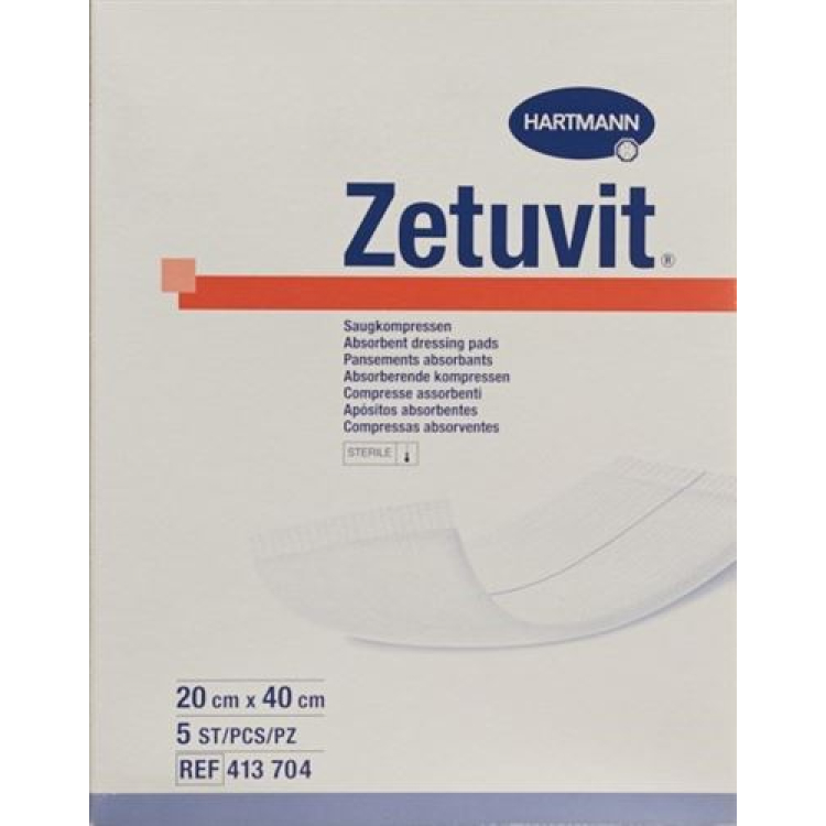 Zetuvit absorption Association 20x40cm steril 5 st