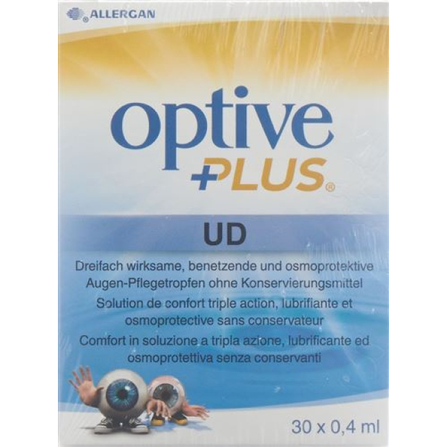 Optive Plus UD σταγόνες περιποίησης ματιών 30 monodos 0,4 ml