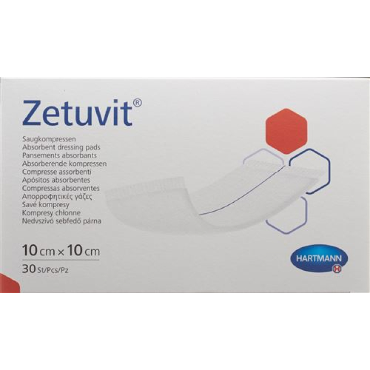 Zetuvit absorptievereniging 10x10cm 30 st