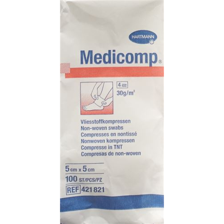 MEDICOMP 羊毛压缩布 5x5cm n st 100 件