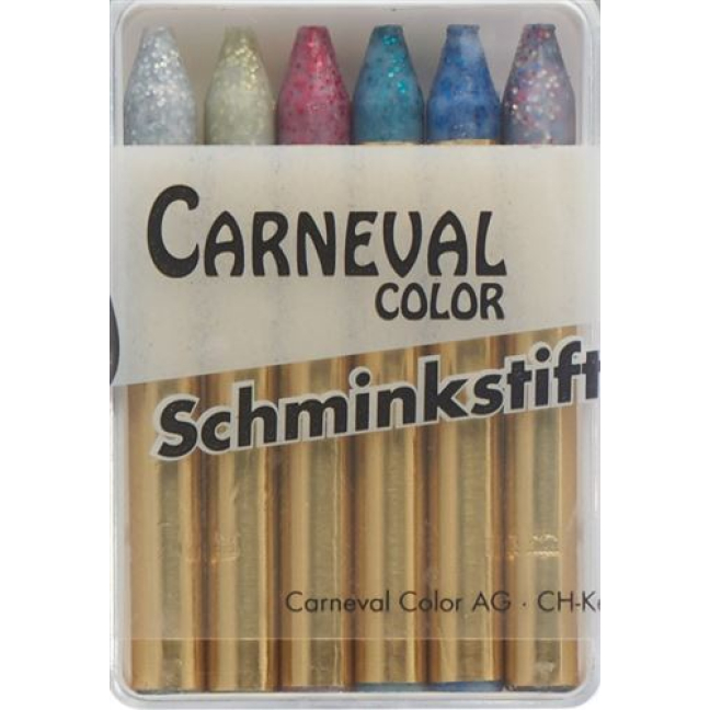 Carneval Color grease make-up sticks glittering 6 pcs
