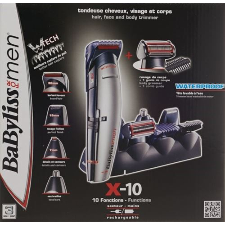 Babyliss Trimmer X-10 do twarzy i ciała do włosów