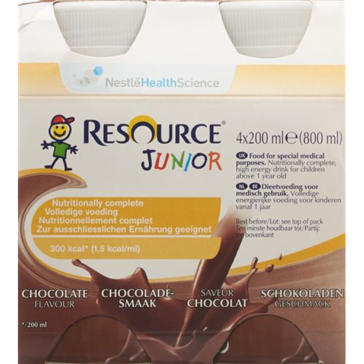 Resource Junior Sjokolade 4 Flasker 200 ml