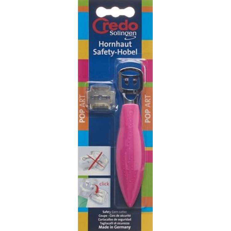 Credo Hornhaut Safety Hobel mit Clip Blister Pop Art