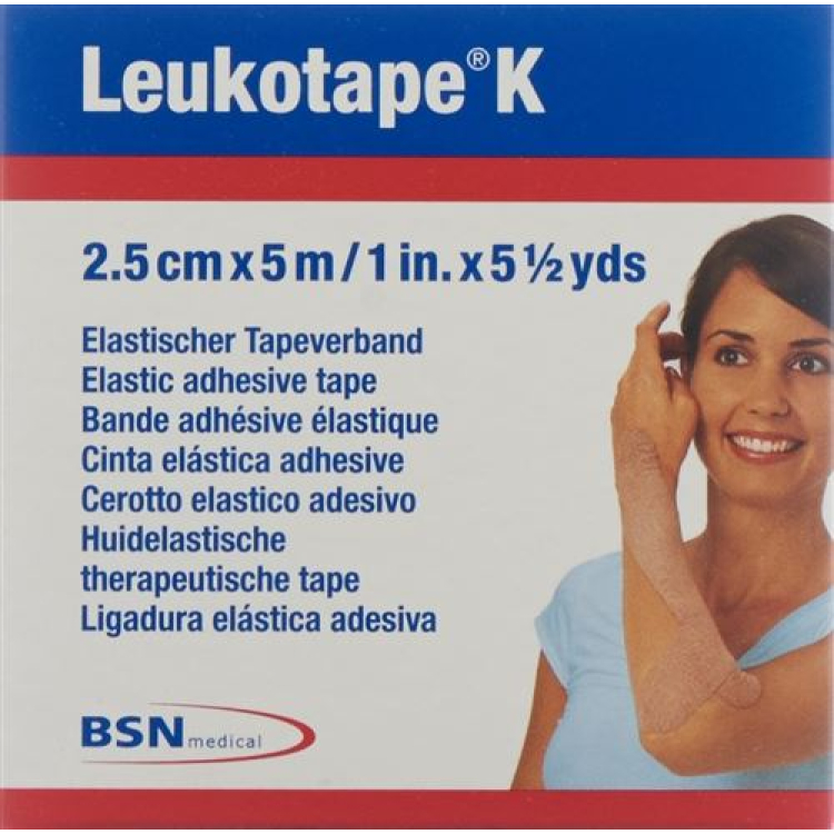 Leukotape K sadrový obväz 5mx2,5cm koženej farby 5 ks