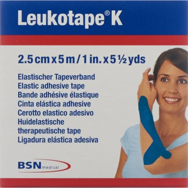 Liant de pavage Leukotape K 5mx2.5cm bleu